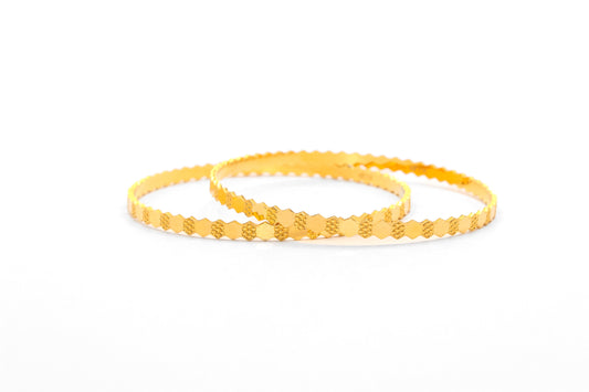 21K Gold Honey Comb Bangles