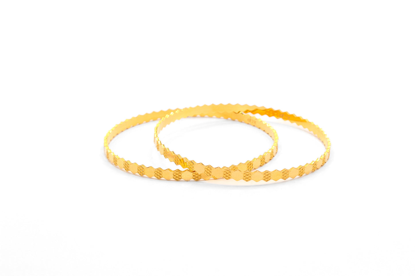 21K Gold Honey Comb Bangles