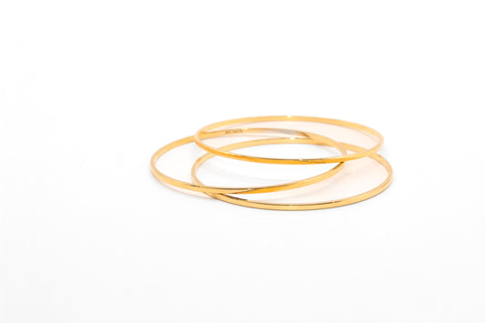 21K Gold Thin Plain Bangles