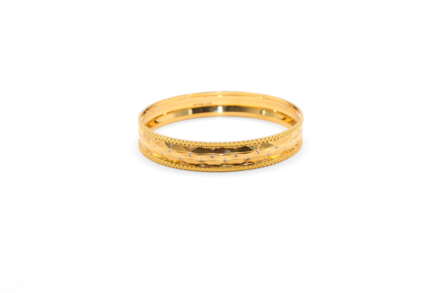 21K Gold Diamond Cut Bangle