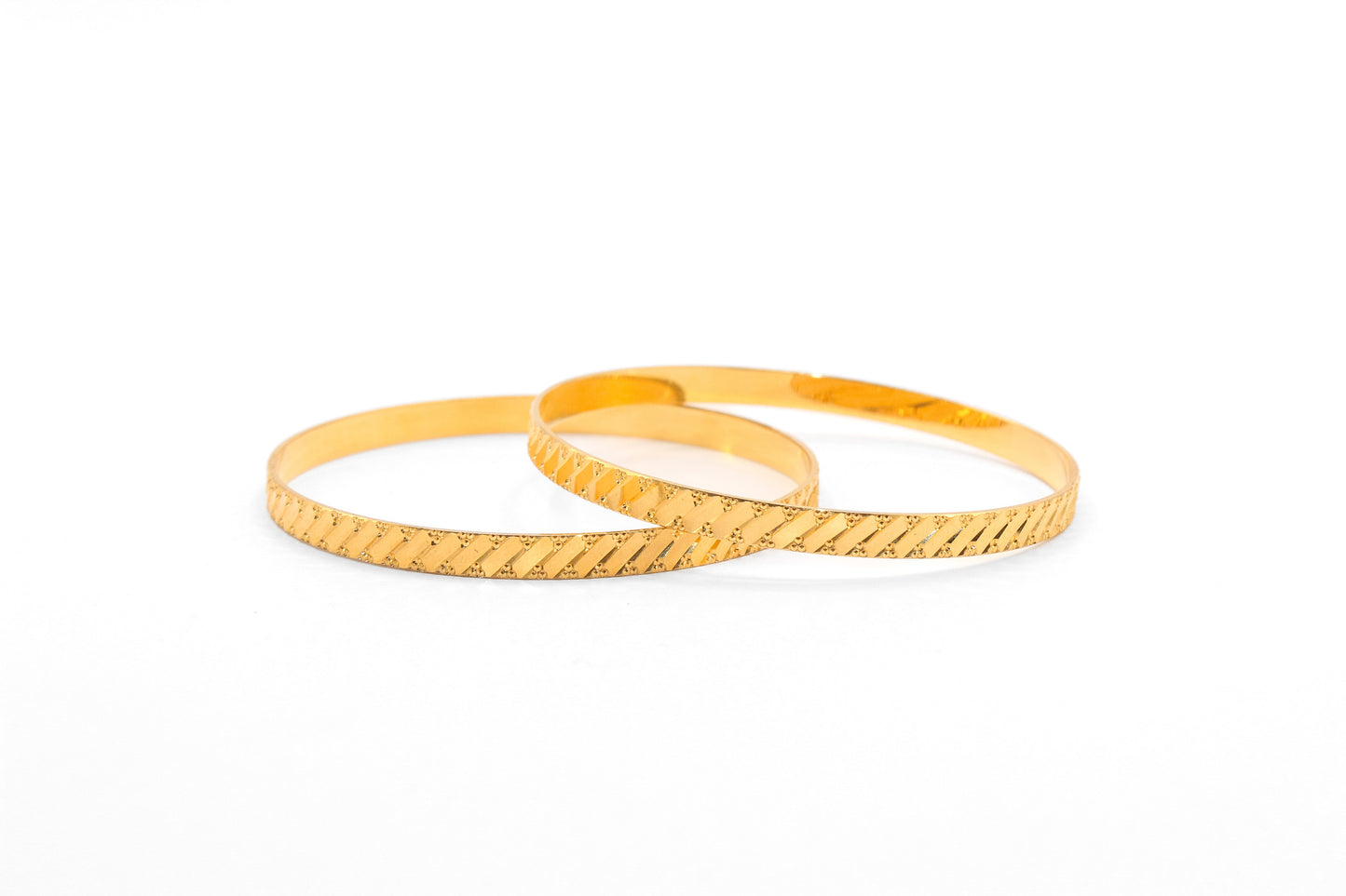 21K Gold Solid Bangles