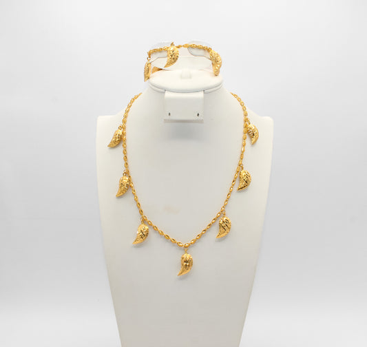 21K Gold Loza Charm Necklace Set