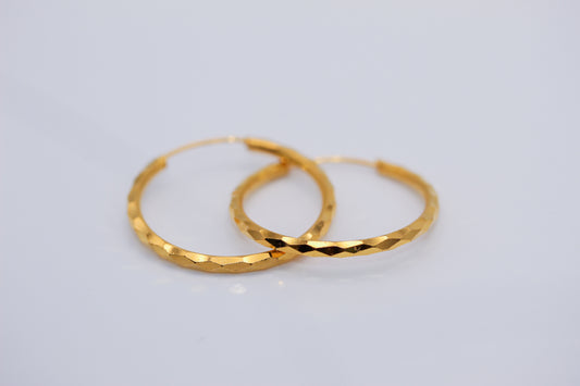 21K Gold Hoop Earrings