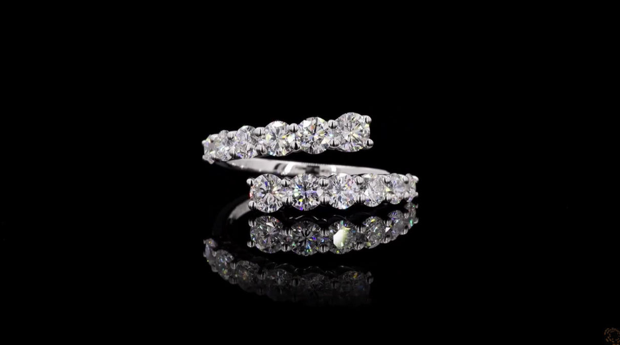 14K White Gold Wrap 2.08 Carat Diamond Ring