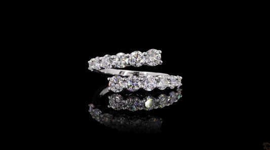 14K White Gold Wrap 2.08 Carat Diamond Ring