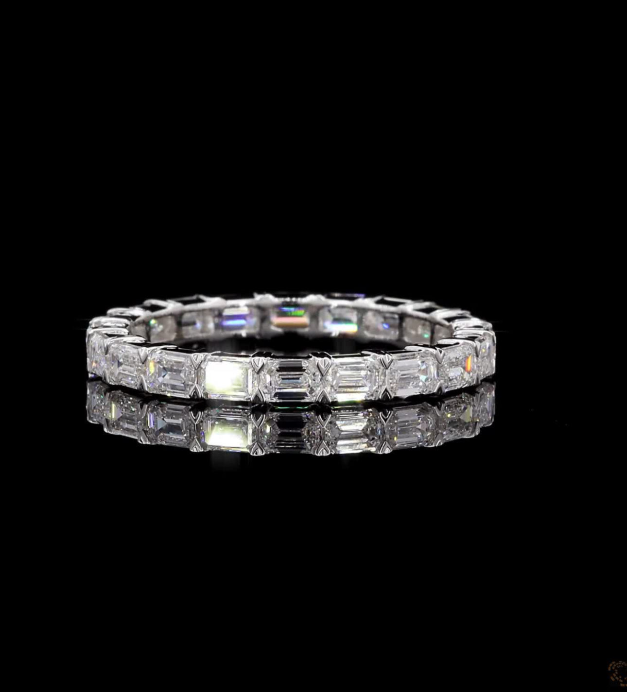 14K White Gold Emerald Cut 2.02 Carat Diamond Eternity Band