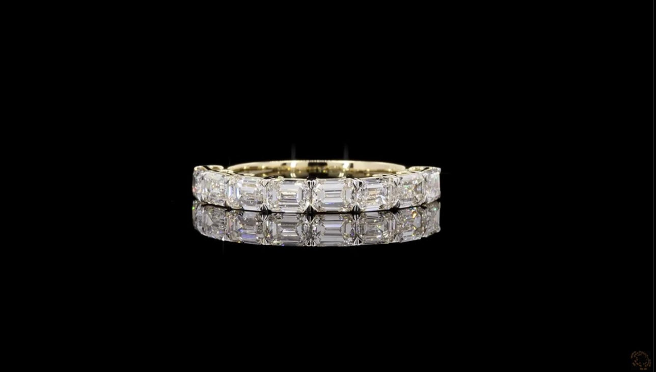 14K Gold Emerald Cut 1.96 Carat Diamond Band