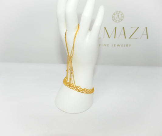 21K Gold Hand Bracelet