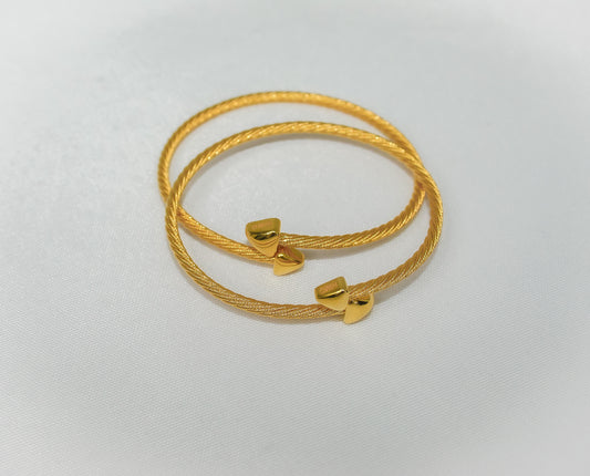 21K Gold Heart Himo Bracelets