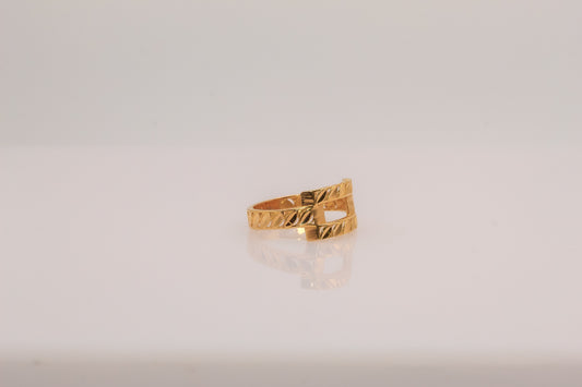 21K Gold Itched Ring