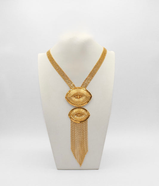 21K Gold Khaliji Fancy Necklace