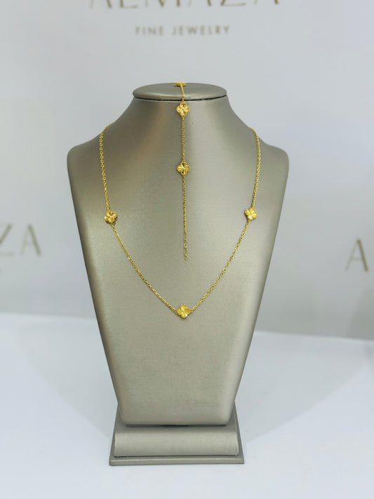 21K Gold Mini Flower Half Set