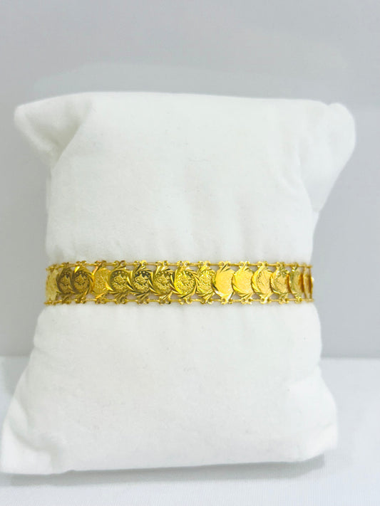 21K Gold Turkish Coin Bracelet