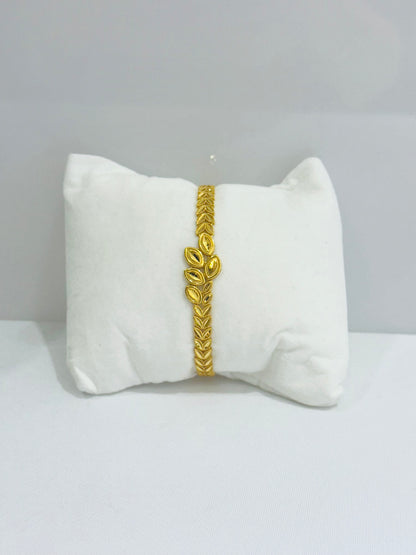 21K Gold Leaf Motif Bracelet