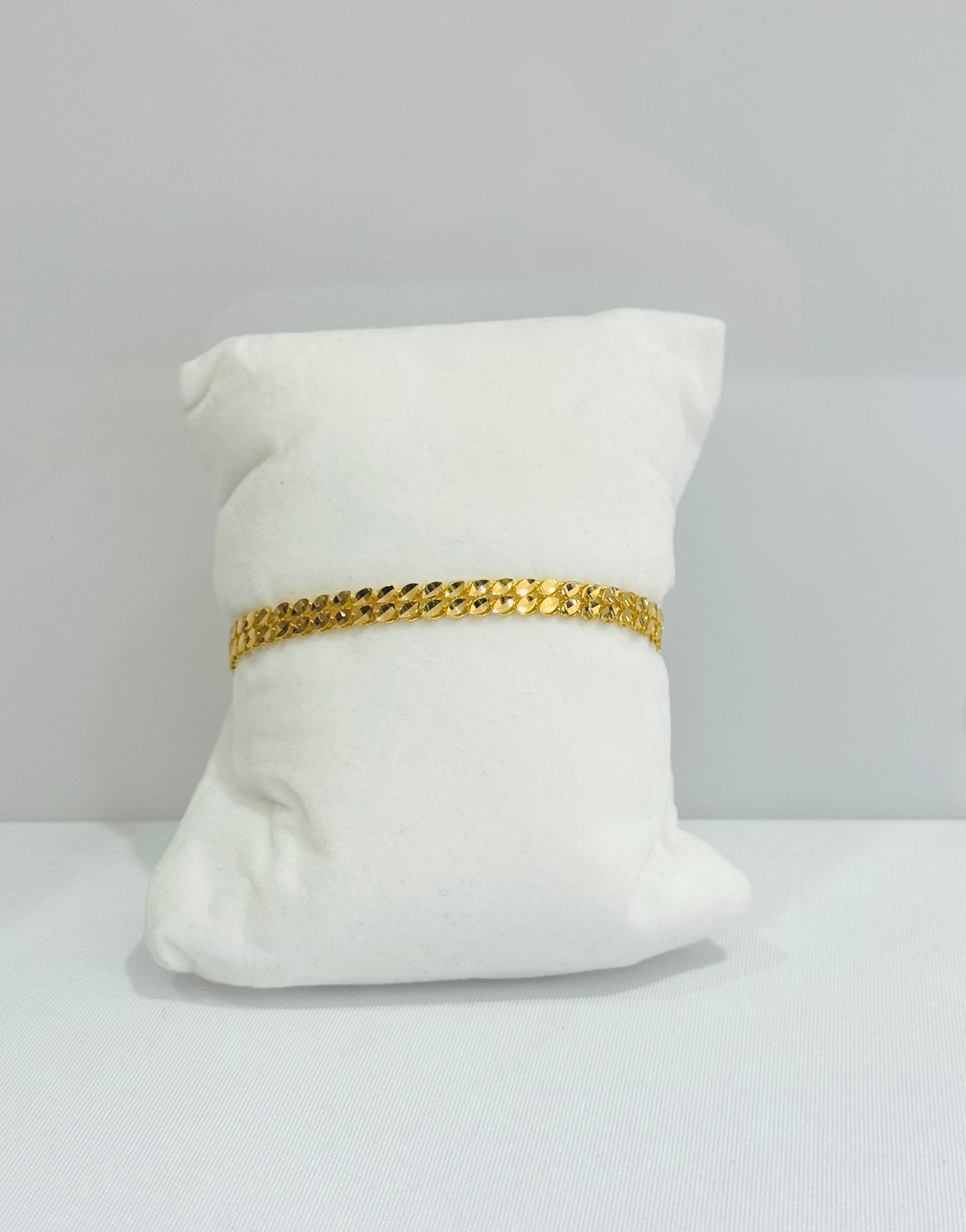 21K Gold Simple Leaf Bracelet