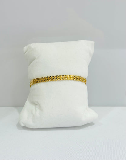 21K Gold Simple Leaf Bracelet