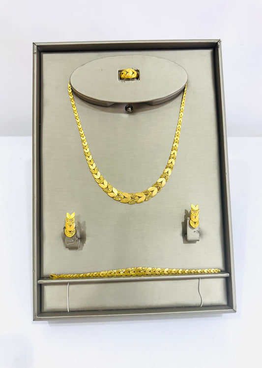 21K Gold Leaf Engagement Set