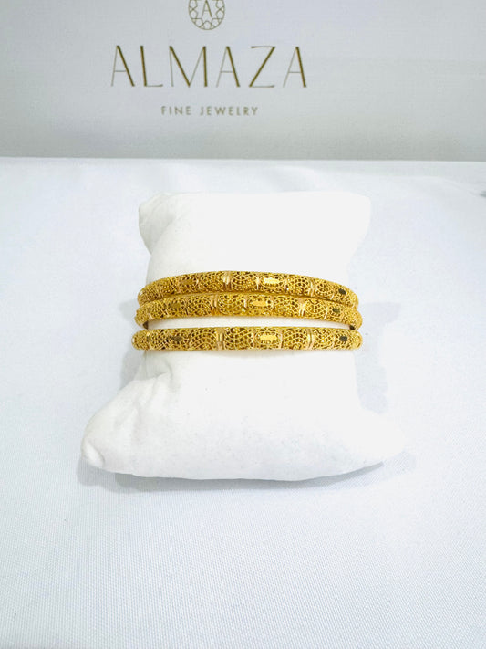 21k Gold Khaliji Bangles