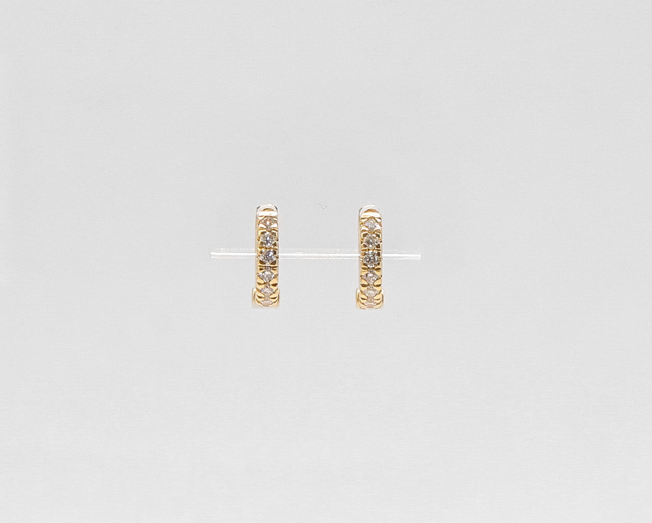 14K Gold Mini Cuff Diamond Earrings