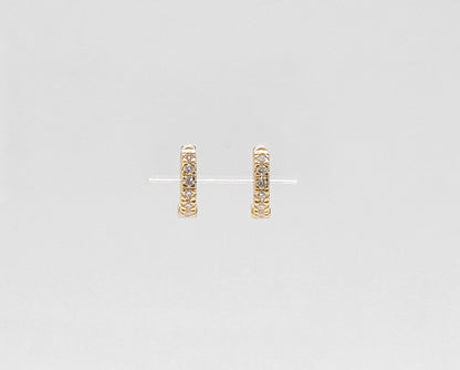 14K Gold Mini Cuff Diamond Earrings