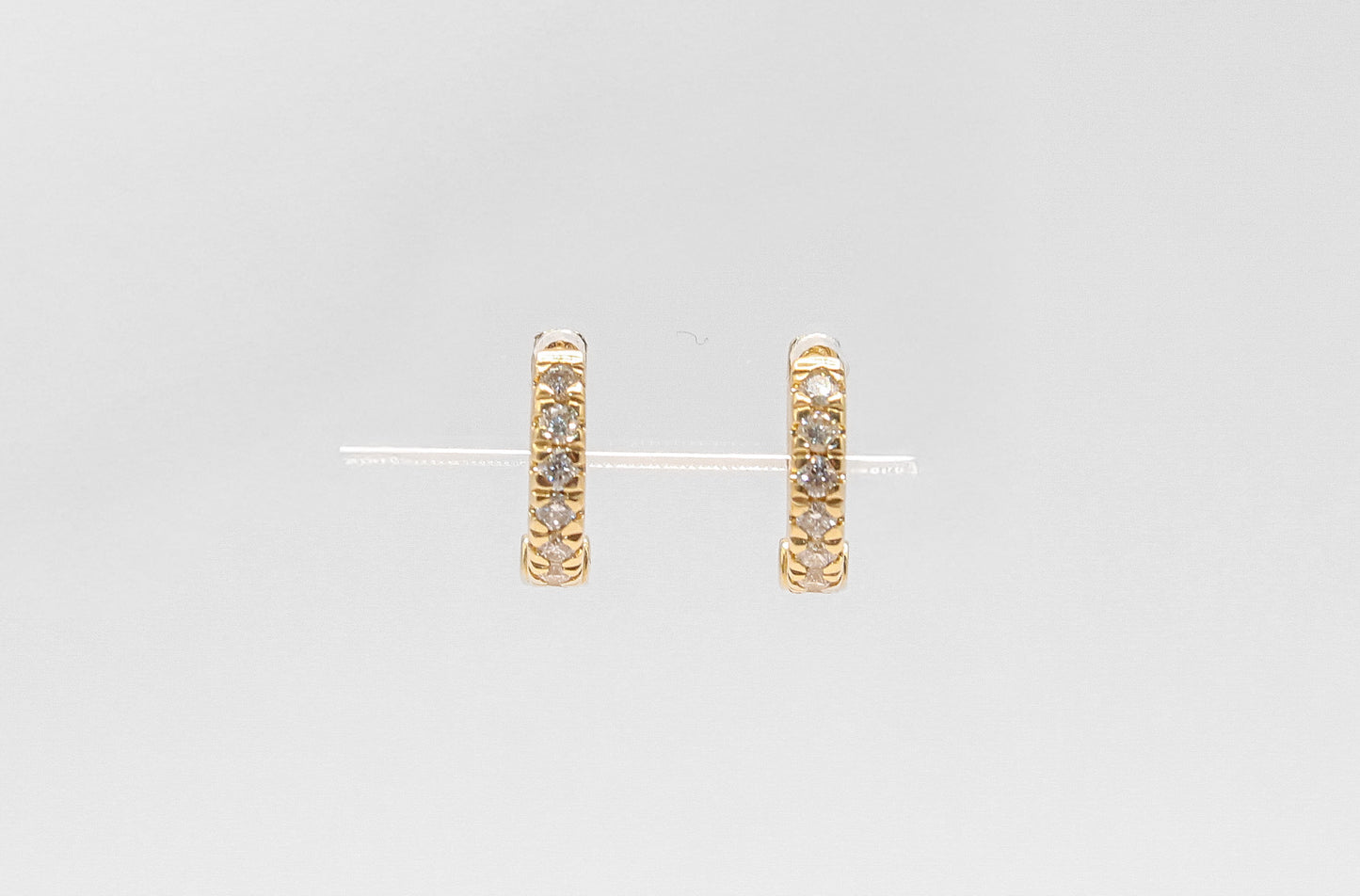 14K Gold Mini Cuff Diamond Earrings