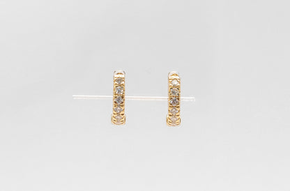 14K Gold Mini Cuff Diamond Earrings