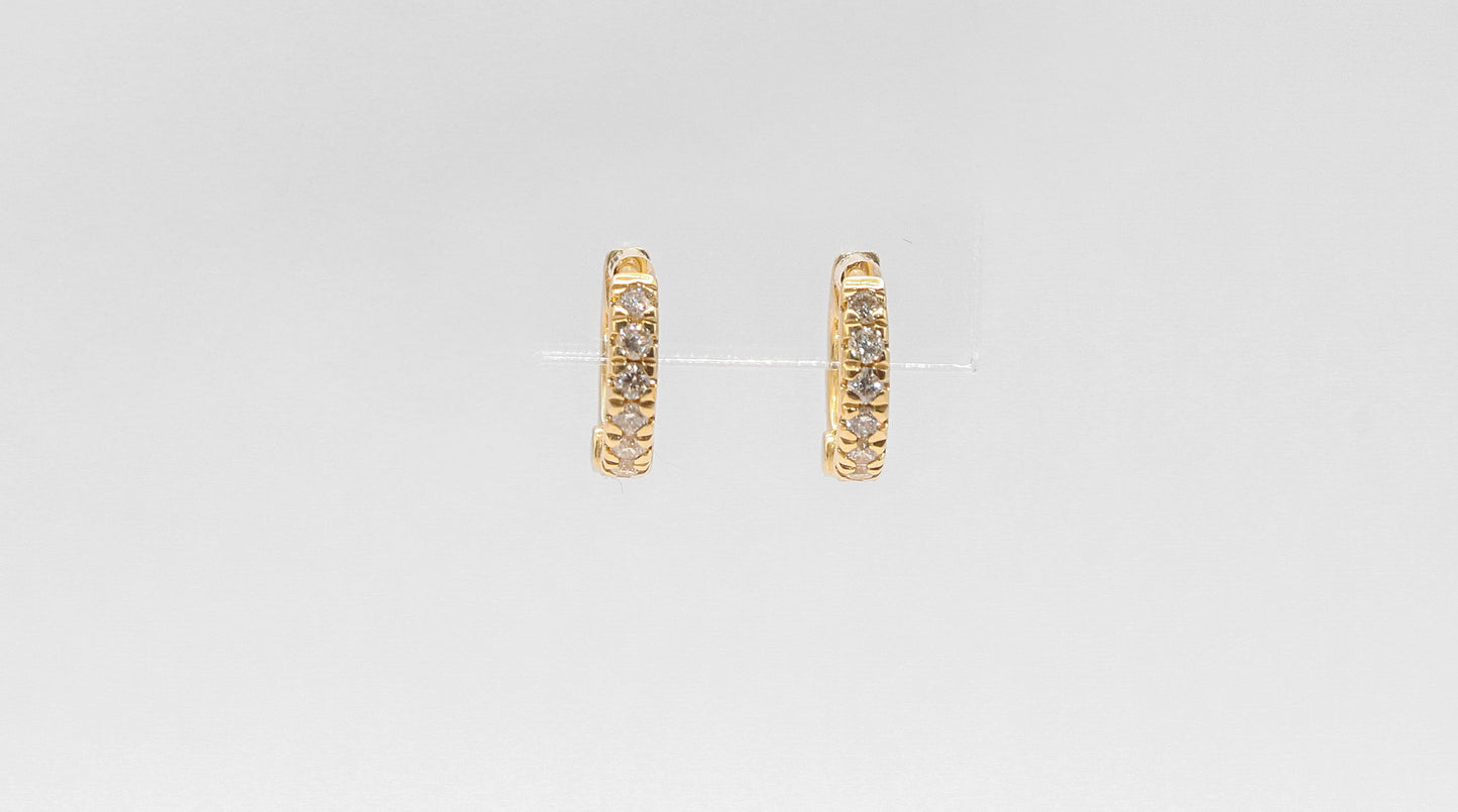 14K Gold Mini Cuff Diamond Earrings