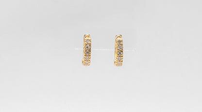 14K Gold Mini Cuff Diamond Earrings
