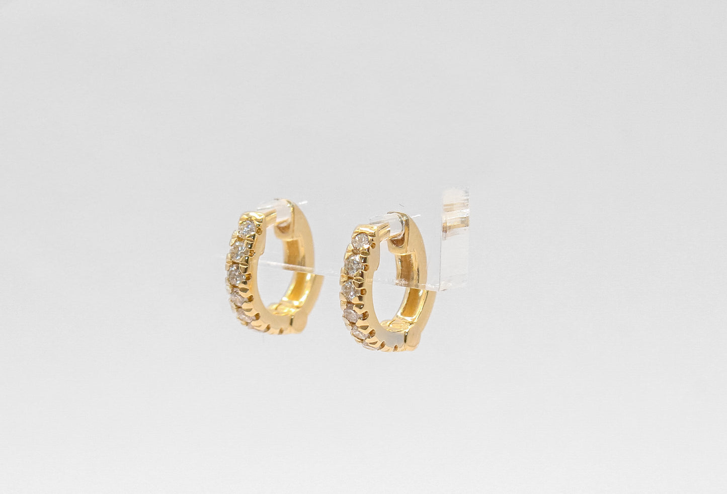 14K Gold Mini Cuff Diamond Earrings