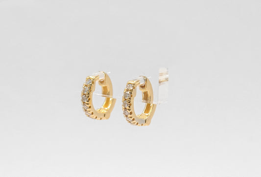 14K Gold Mini Cuff Diamond Earrings