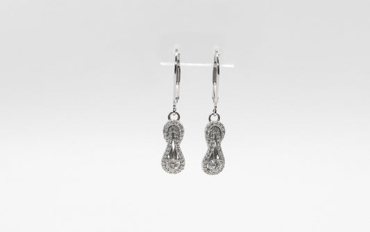 14K White Gold Diamond Earring