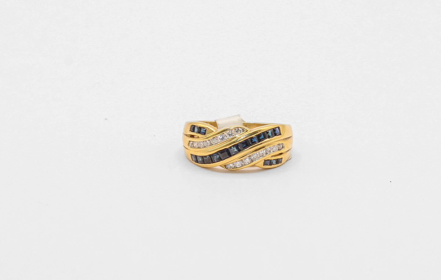 14K Gold Sapphire Diamond Ring