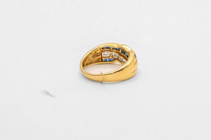 14K Gold Sapphire Diamond Ring