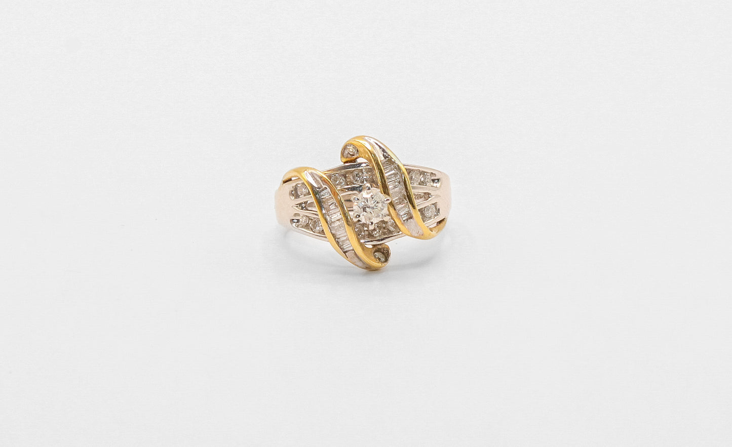 14K Gold Two Tone Diamond Engagement Ring