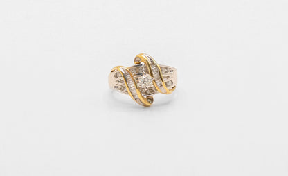 14K Gold Two Tone Diamond Engagement Ring