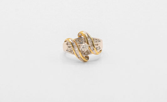 14K Gold Two Tone Diamond Engagement Ring