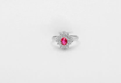Platinum Ruby Diamond Ring