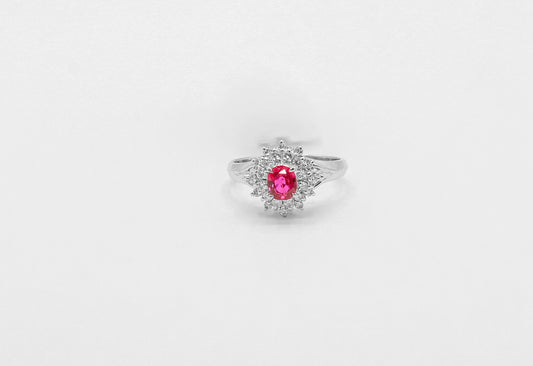 Platinum Ruby Diamond Ring