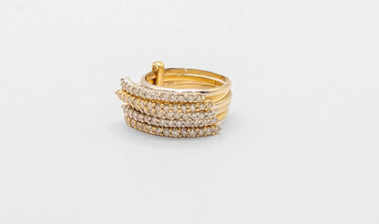 14K Gold Diamond Multi Stacked Rings