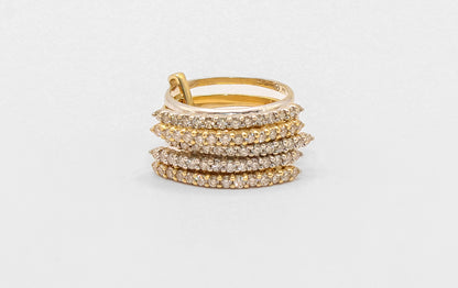 14K Gold Diamond Multi Stacked Rings