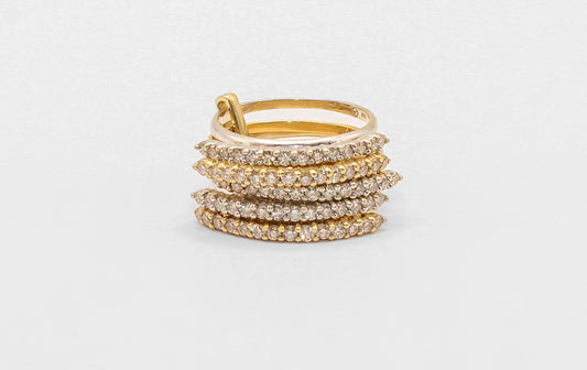 14K Gold Diamond Multi Stacked Rings