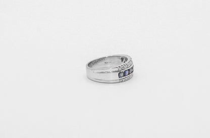 14K White Gold Diamond Sapphire Ring