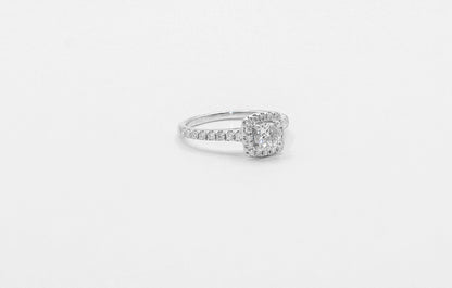 14K Gold 1 Carat Diamond Halo Ring