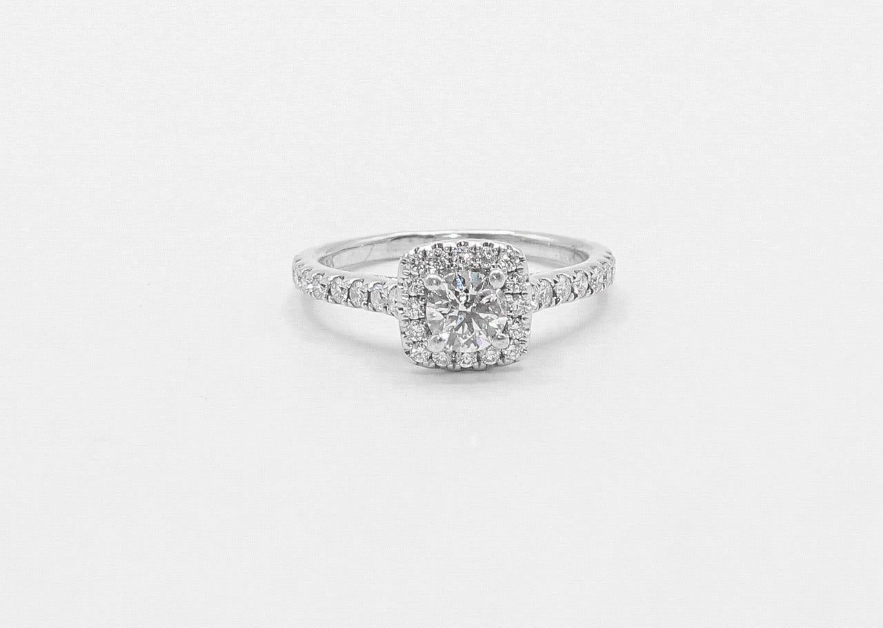 14K Gold 1 Carat Diamond Halo Ring