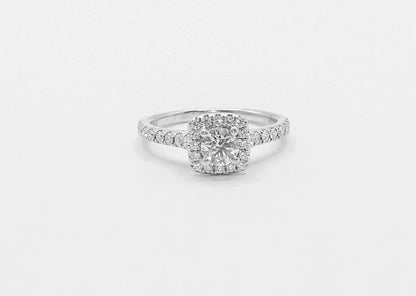 14K Gold 1 Carat Diamond Halo Ring