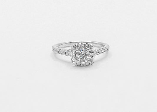 14K Gold Diamond Halo Ring