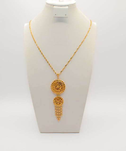 21K Gold Fancy Flower Necklace