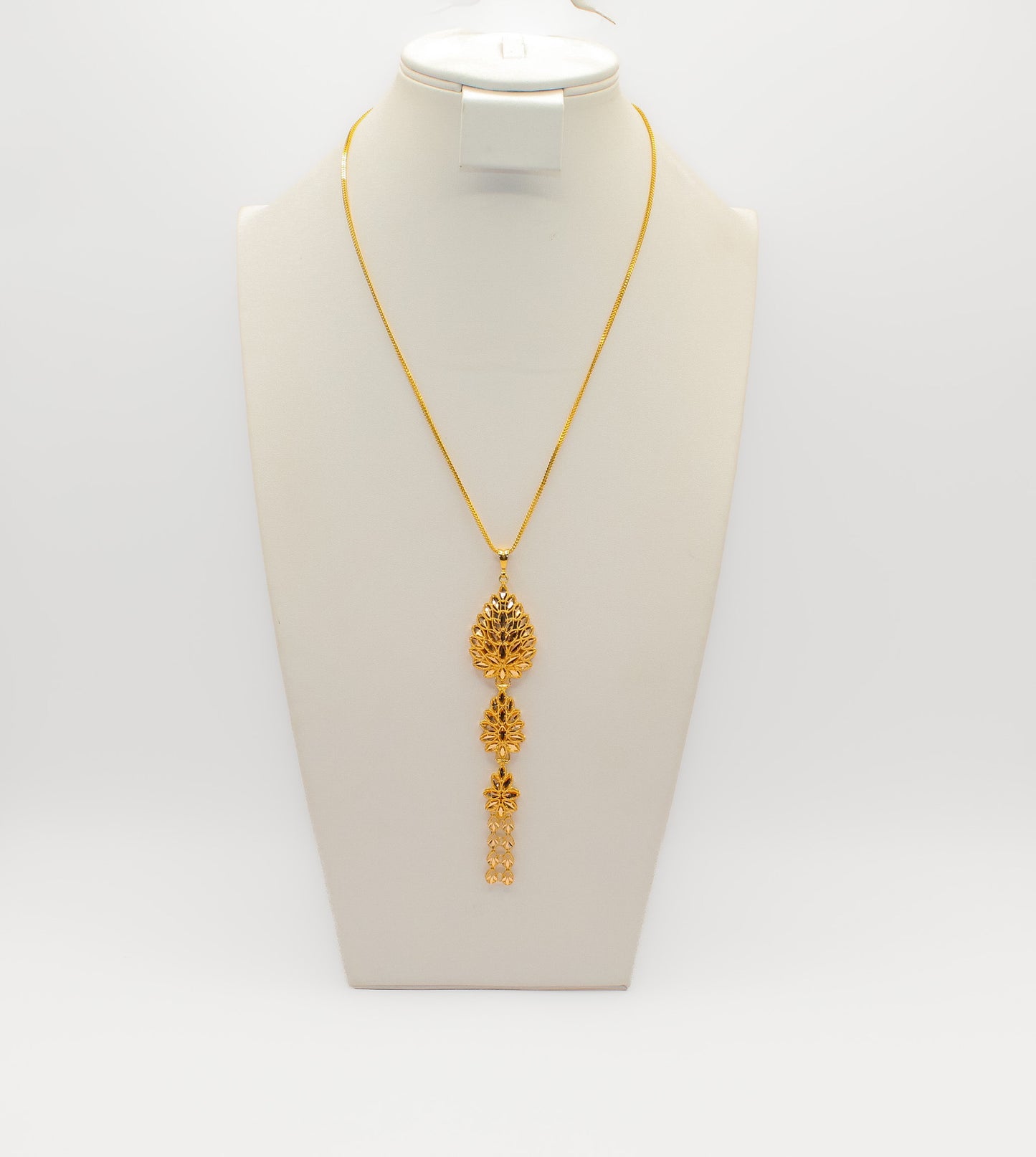 21K Gold 3 Tier Tear Drop Necklace