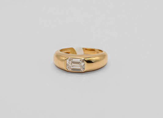 14K Gold I Carat Emerald Cut Diamond Ring