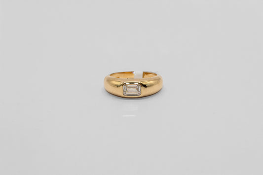 14K Gold Half Carat Emerald Cut Diamond Ring